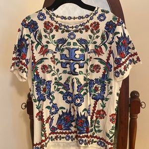 Tory Burch Porcelain Thistle Logo T-Shirt